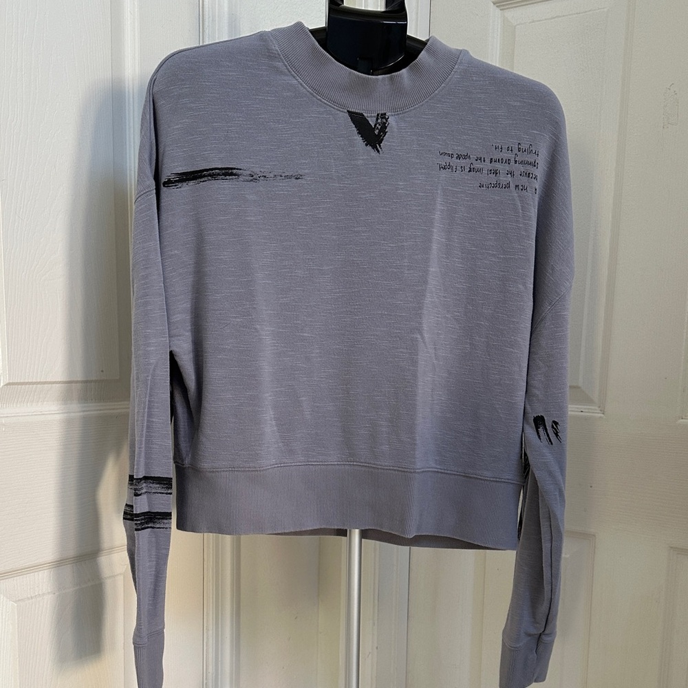 Fabletics Frankie Gray Graphic Pullover Sweatshir… - image 1